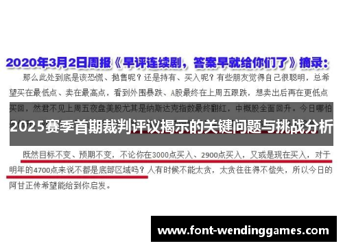 2025赛季首期裁判评议揭示的关键问题与挑战分析