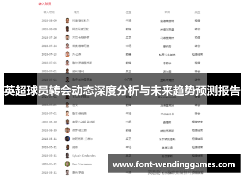 英超球员转会动态深度分析与未来趋势预测报告 英超球员转会动态深度分析与未来趋势预测报告
